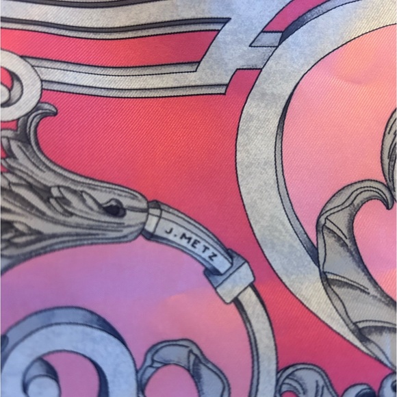 Hermes Silk Scarf Les Tuileries Pink 90cm - Picture 8 of 10